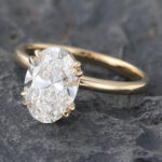 1.5CT Oval Lab Diamond Solitaire Engagement Ring Double Claw Prongs