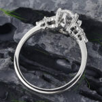 Floral Pear Shaped Lab Diamond Cluster Engagement Ring White Gold