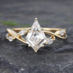 Kite Cut Lab Grown Diamond Split Shank Engagement Ring