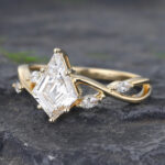 Kite Cut Lab Grown Diamond Split Shank Engagement Ring