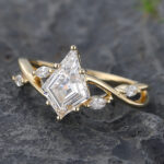 Kite Cut Lab Grown Diamond Split Shank Engagement Ring