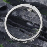 Baguette Cut Lab Diamond Wedding Band for Men with Leaf Design