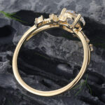 Nature Inspired 1CT Lab Diamond Engagement Ring 14K Yellow Gold