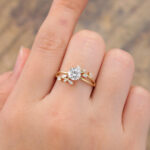 Nature Inspired 1CT Lab Diamond Engagement Ring 14K Yellow Gold