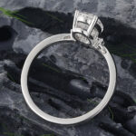 Oval Cut Lab Grown Diamond Engagement Ring with V Shaped Band