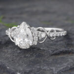 Pear Cut Lab Grown Diamond Infinity Engagement Ring
