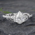 Pear Cut Lab Grown Diamond Infinity Engagement Ring