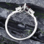 Pear Shaped Alexandrite Twisted Engagement Ring 14K White Gold