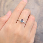 Pear Shaped Alexandrite Twisted Engagement Ring 14K White Gold