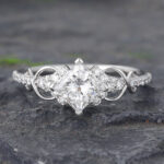Princess Cut Diamond Engagement Rings White Gold Infinity Ring