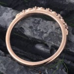 Rose Gold Natural Diamond Wedding Band Leaf Design Anniversary Ring