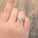 1.5CT Yellow Gold Lab Diamond Engagement Ring Sapphire Accented