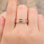 6MM Engraved Wedding Band for Men Solid Gold Nature Inspired Ring