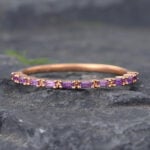 Baguette Cut Amethyst Wedding Band Half Eternity Anniversary Ring