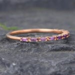 Baguette Cut Amethyst Wedding Band Half Eternity Anniversary Ring