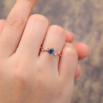 Princess Cut Alexandrite Nature Inspired Engagement Ring Rose Gold