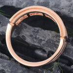 Rose Gold Channel Set Moissanite Wedding Band Vintage Anniversary Ring for Men