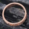 Filigree Engrave Solid Wedding Band for Men Rose Gold Stacking Ring