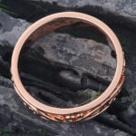 Filigree Engrave Solid Wedding Band for Men Rose Gold Stacking Ring