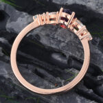 Rose Gold Oval Cut Amethyst & Opal & Moonstone Engagement Ring
