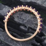 Rose Gold Oval Cut Amethyst Wedding Band Anniversary Promise Ring