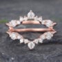 Rose Gold Round Moissanite Double Wedding Band (1)