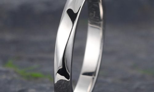 Twisted Design Solid Men's Wedding Band 14K White Gold Stacking Ring