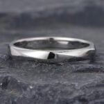 Twisted Design Solid Men's Wedding Band 14K White Gold Stacking Ring