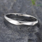 Twisted Design Solid Men's Wedding Band 14K White Gold Stacking Ring