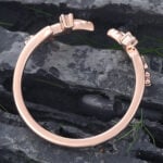 Twig Rose Gold Moissanite Open Curved Wedding Band