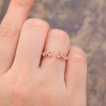 Twig Rose Gold Moissanite Open Curved Wedding Band