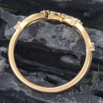 Twist Yellow Gold Moissanite Curved Wedding Band