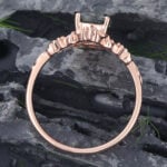 Vintage Oval Cut Moss Agate Engagement Ring Filigree Split Shank Ring