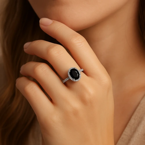 womens' black onyx ring