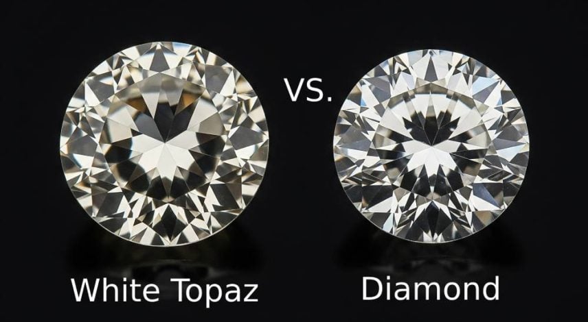white topaz vs diamond