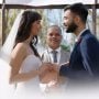 The bride and groom took an oath wearing wedding bands in the presence of the witness