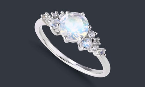 Rings inlaid with gemstones