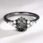 Black Gold Vintage Pear Black Rutilated Quartz Engagement Ring (7)